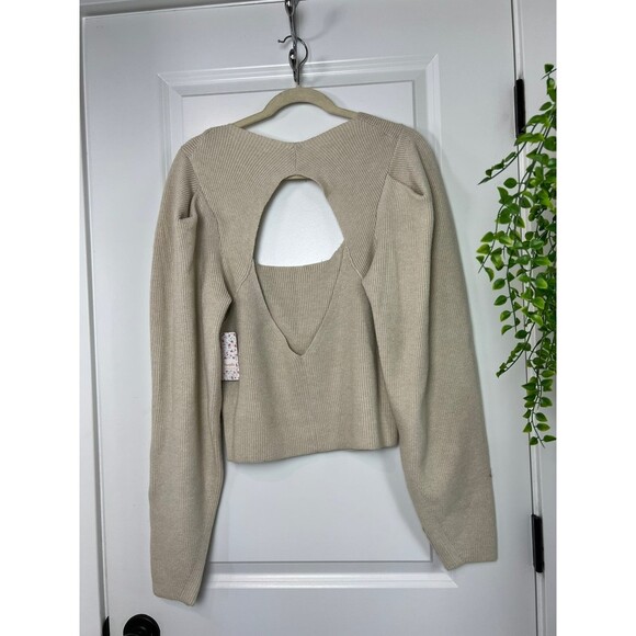 FREE PEOPLE Ivory Saffron Fitted Sweater SZ medium - Picture 4 of 6